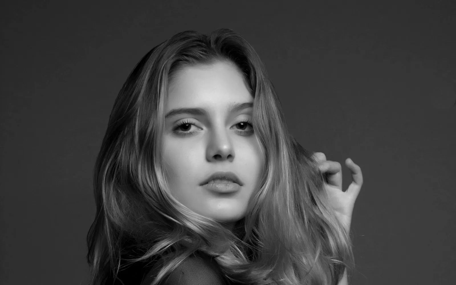Black-and-white portrait.